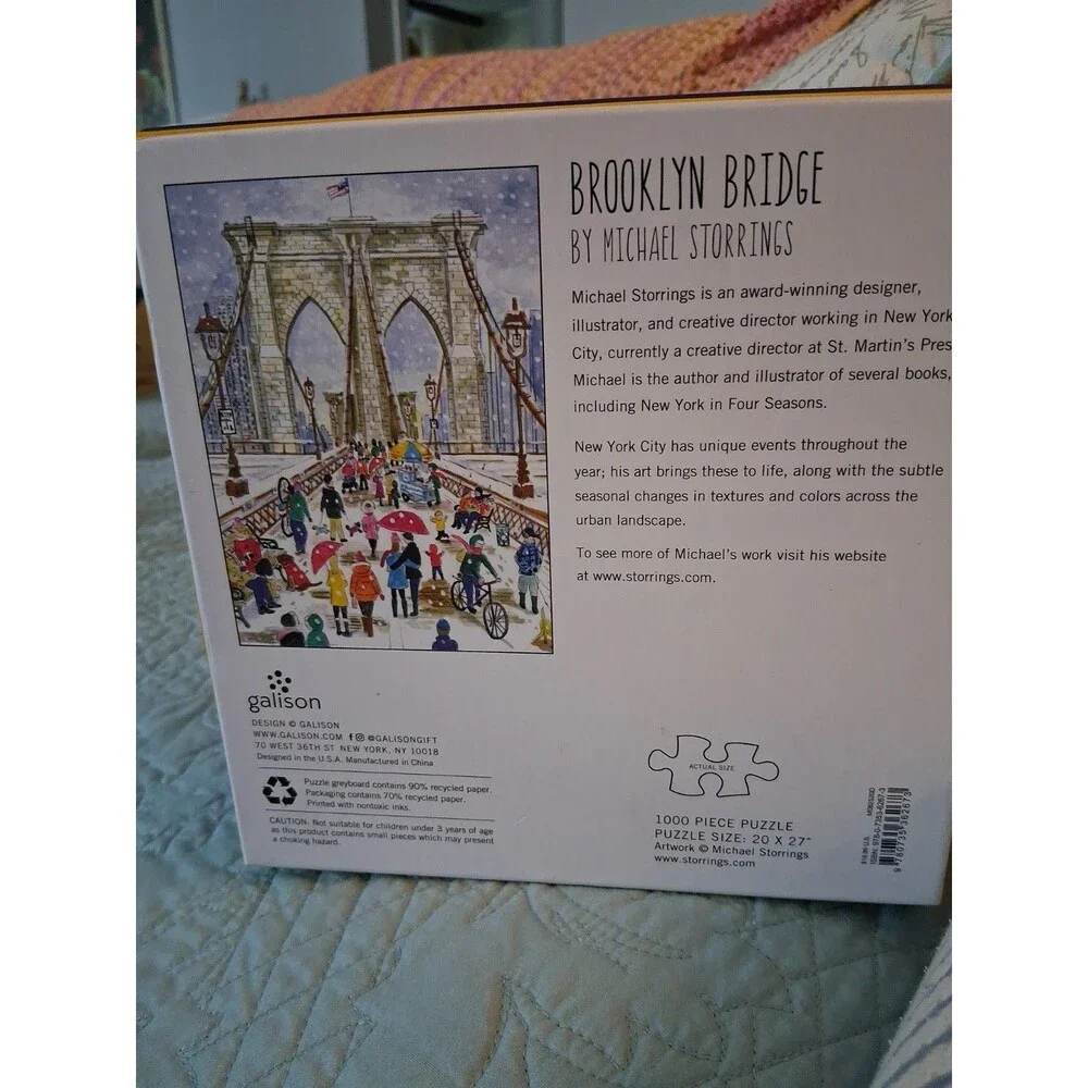 Brooklyn Bridge Puzzle, NEW! Galison 1,000 Pc, Michael Storrings - FAST SHIPPING